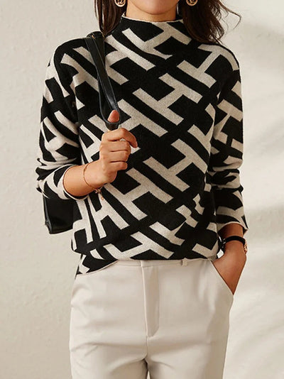 Amelie | Dames Casual Trui Met Geometrisch Patroon