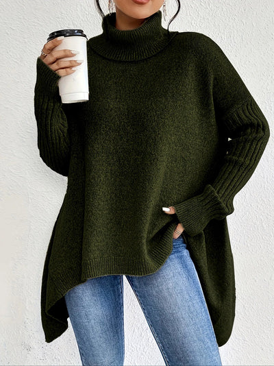 Amelie | Dames Comfortabele Oversized Wintertrui Met Hoge Kraag