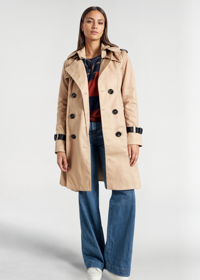 Anke | Dames Waterdichte Lange Trenchcoat Met Knoopsluiting