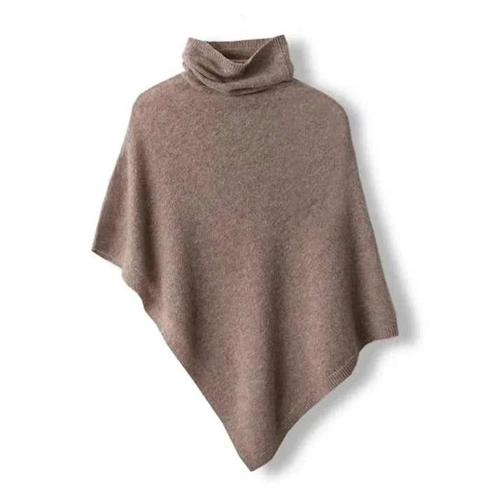 Fleur | Dames Gebreide Poncho Met Opstaande Kraag Asymmetrisch
