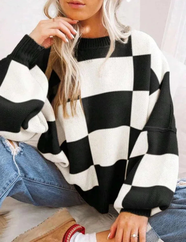 Fleur | Dames Gebreide Trui Met Ronde Hals Oversized