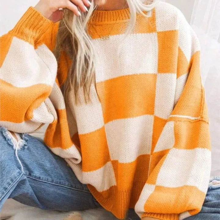 Fleur | Dames Gebreide Trui Met Ronde Hals Oversized