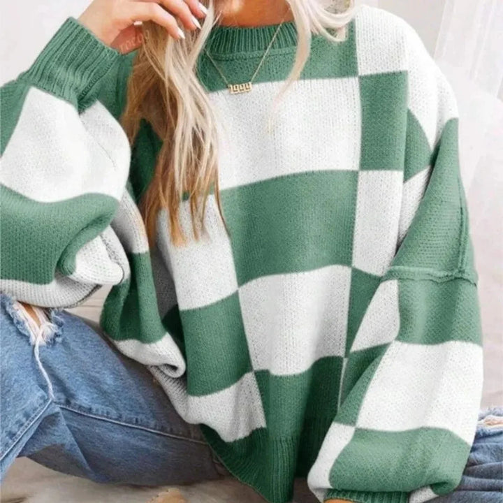Fleur | Dames Gebreide Trui Met Ronde Hals Oversized