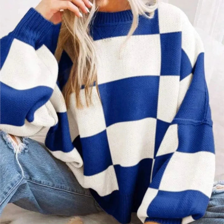 Fleur | Dames Gebreide Trui Met Ronde Hals Oversized