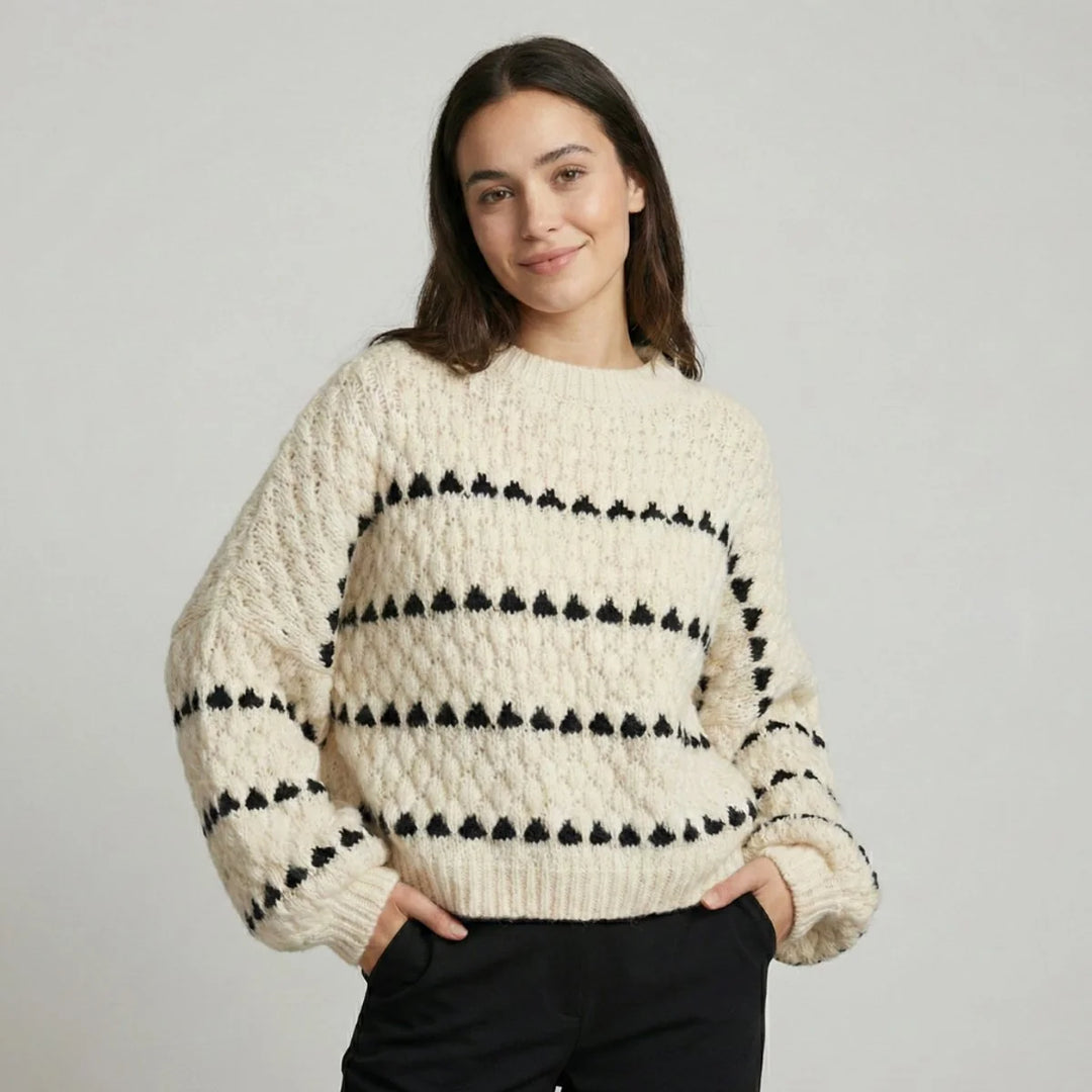 Fleur | Dames Gebreide Trui met Geometrische Strepen