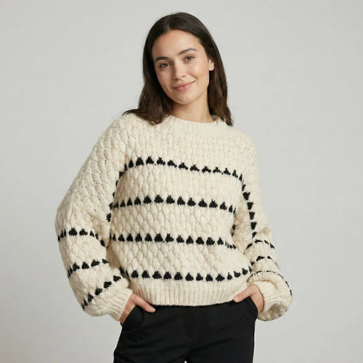 Fleur | Dames Gebreide Trui met Geometrische Strepen