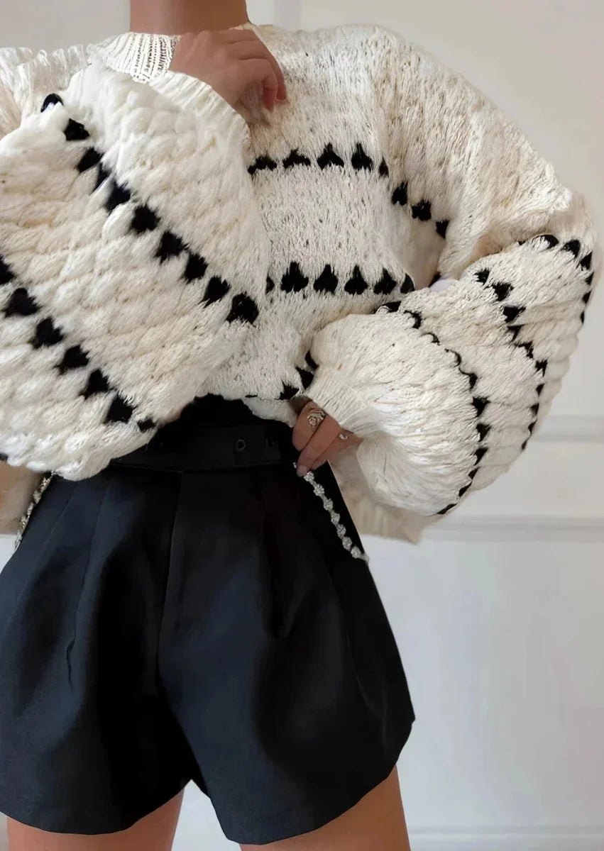Fleur | Dames Gebreide Trui met Geometrische Strepen
