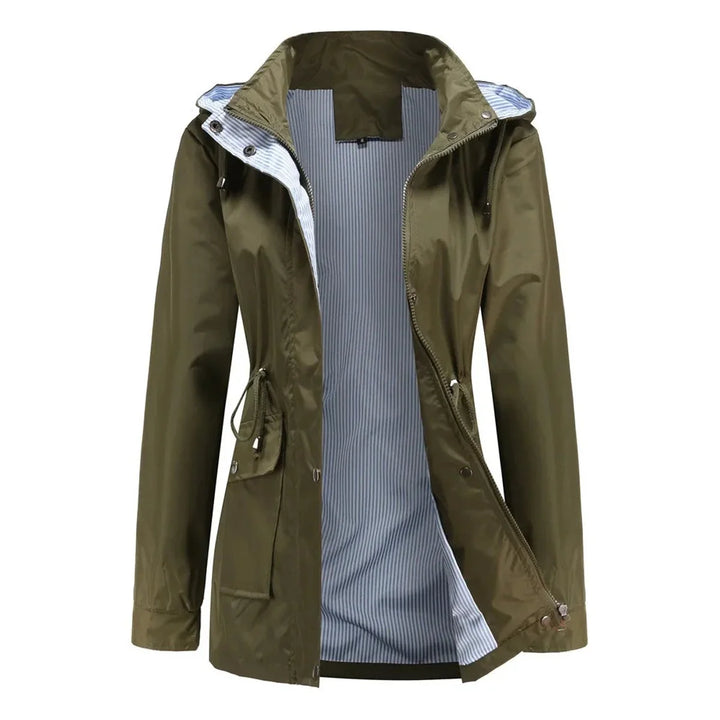 Fleur | Dames Waterdichte Trenchcoat Met Capuchon En Trekkoord