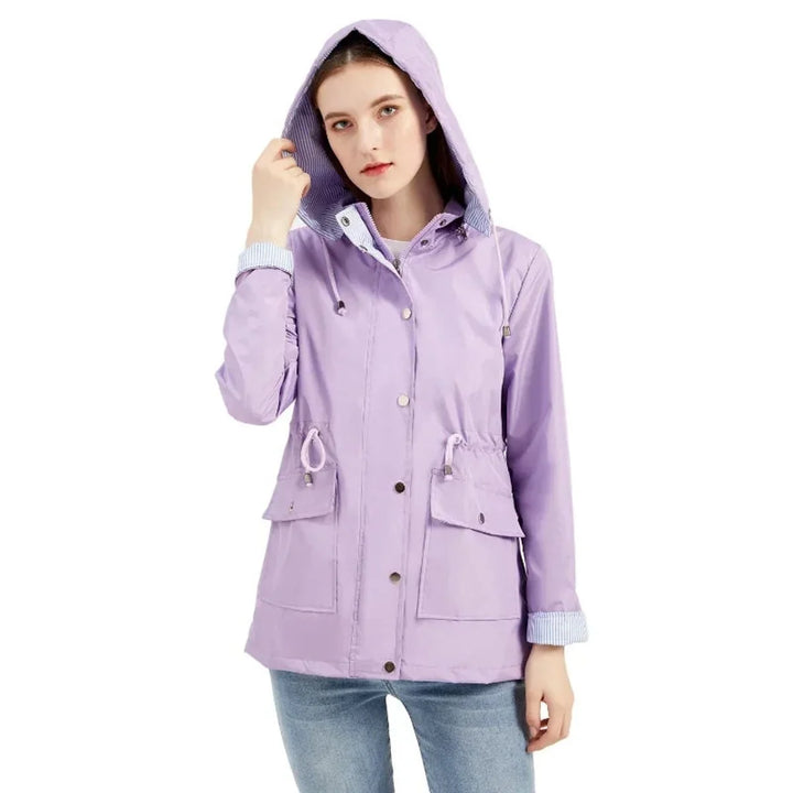 Fleur | Dames Waterdichte Trenchcoat Met Capuchon En Trekkoord