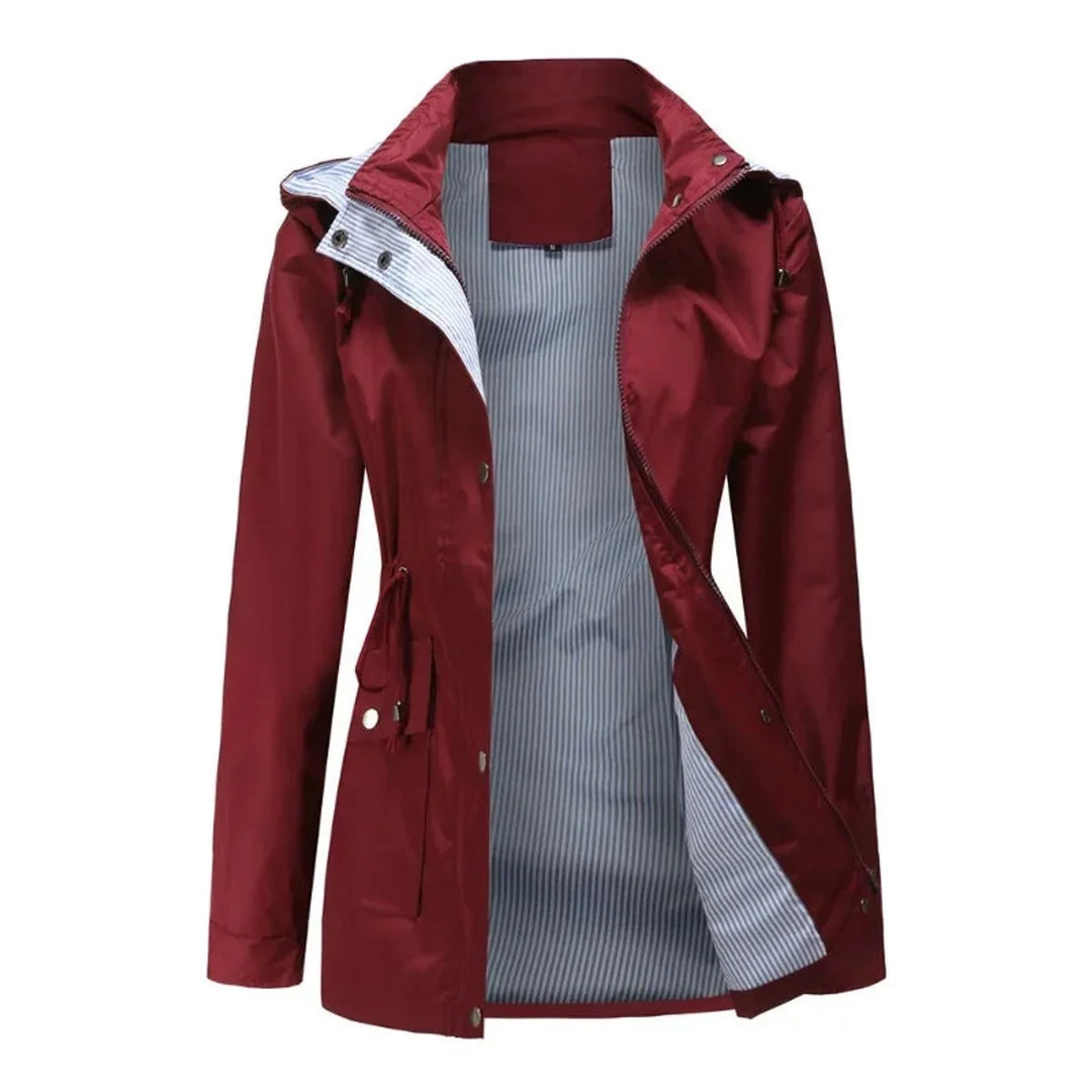 Fleur | Dames Waterdichte Trenchcoat Met Capuchon En Trekkoord