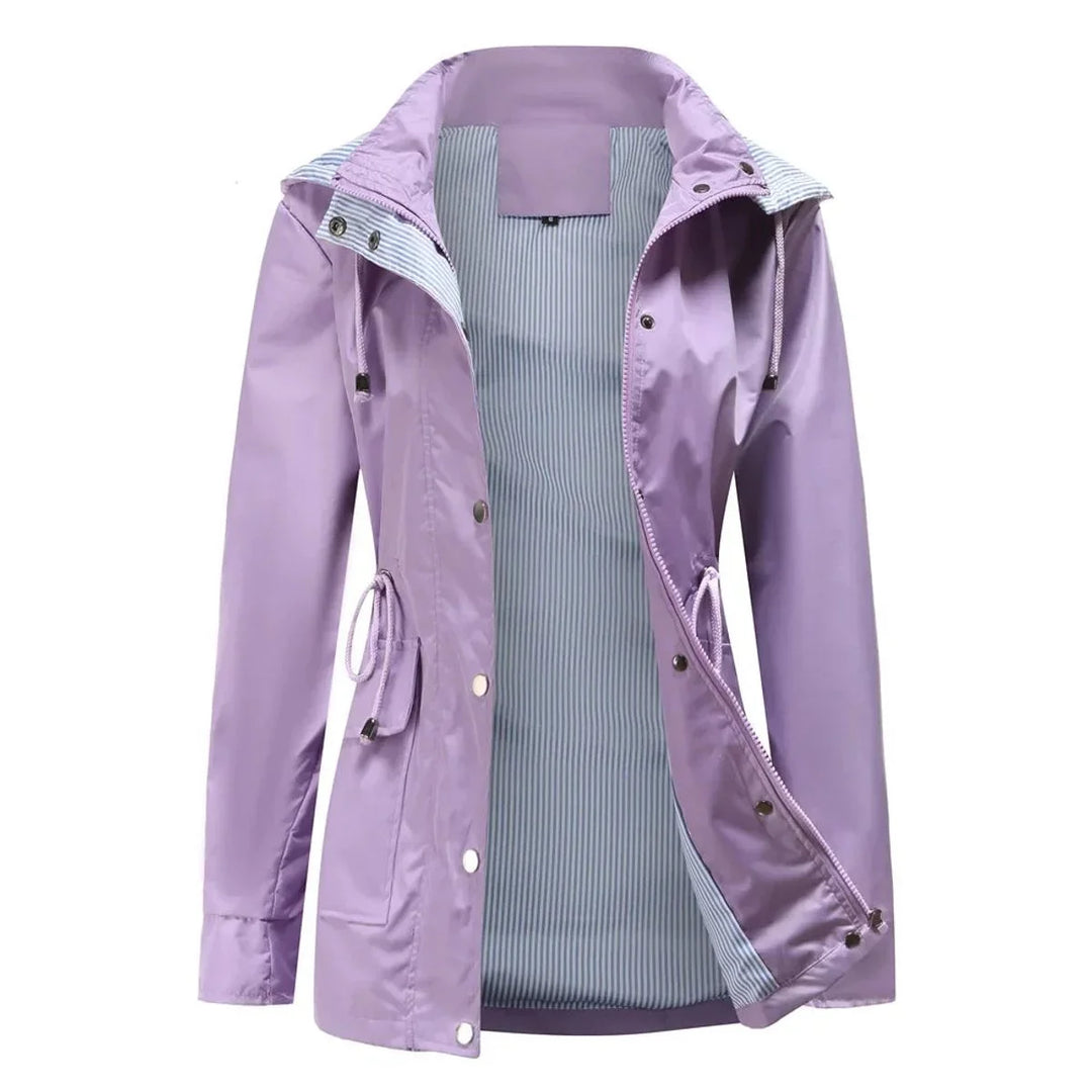 Fleur | Dames Waterdichte Trenchcoat Met Capuchon En Trekkoord