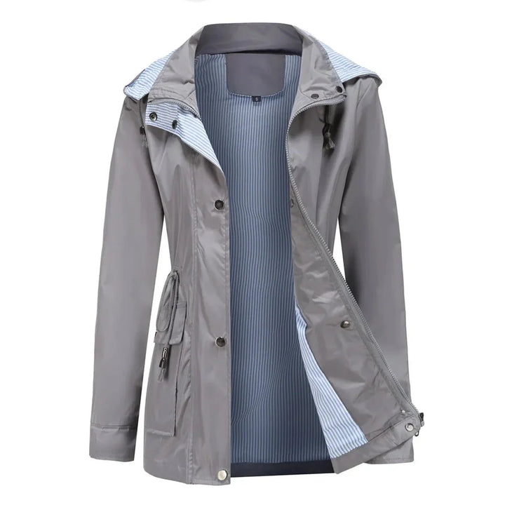 Fleur | Dames Waterdichte Trenchcoat Met Capuchon En Trekkoord