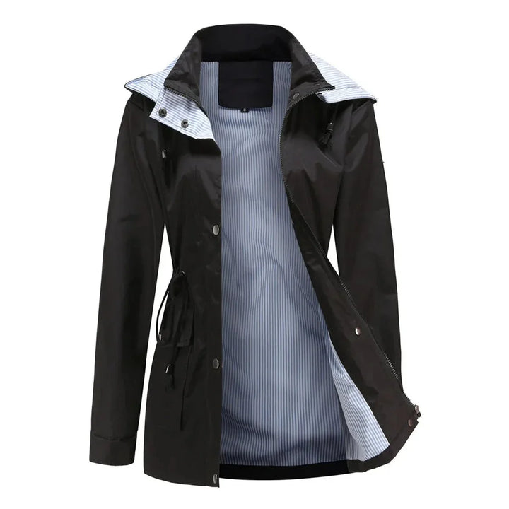 Fleur | Dames Waterdichte Trenchcoat Met Capuchon En Trekkoord