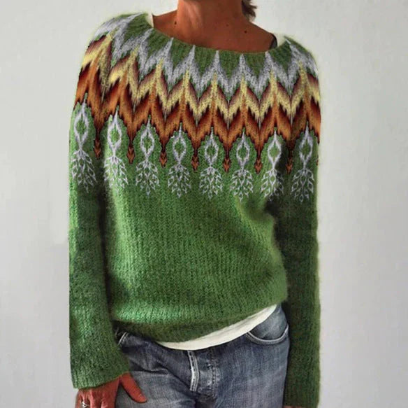 Freya | Dames Gebreide Kersttrui Met Nordisch Patroon