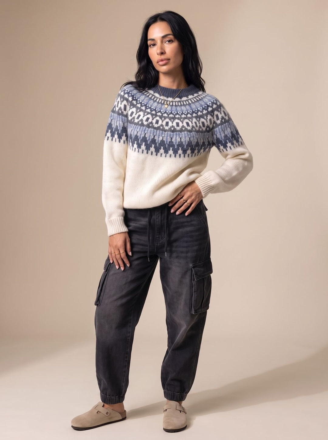 Freya | Dames Gebreide Kersttrui Met Ronde Hals