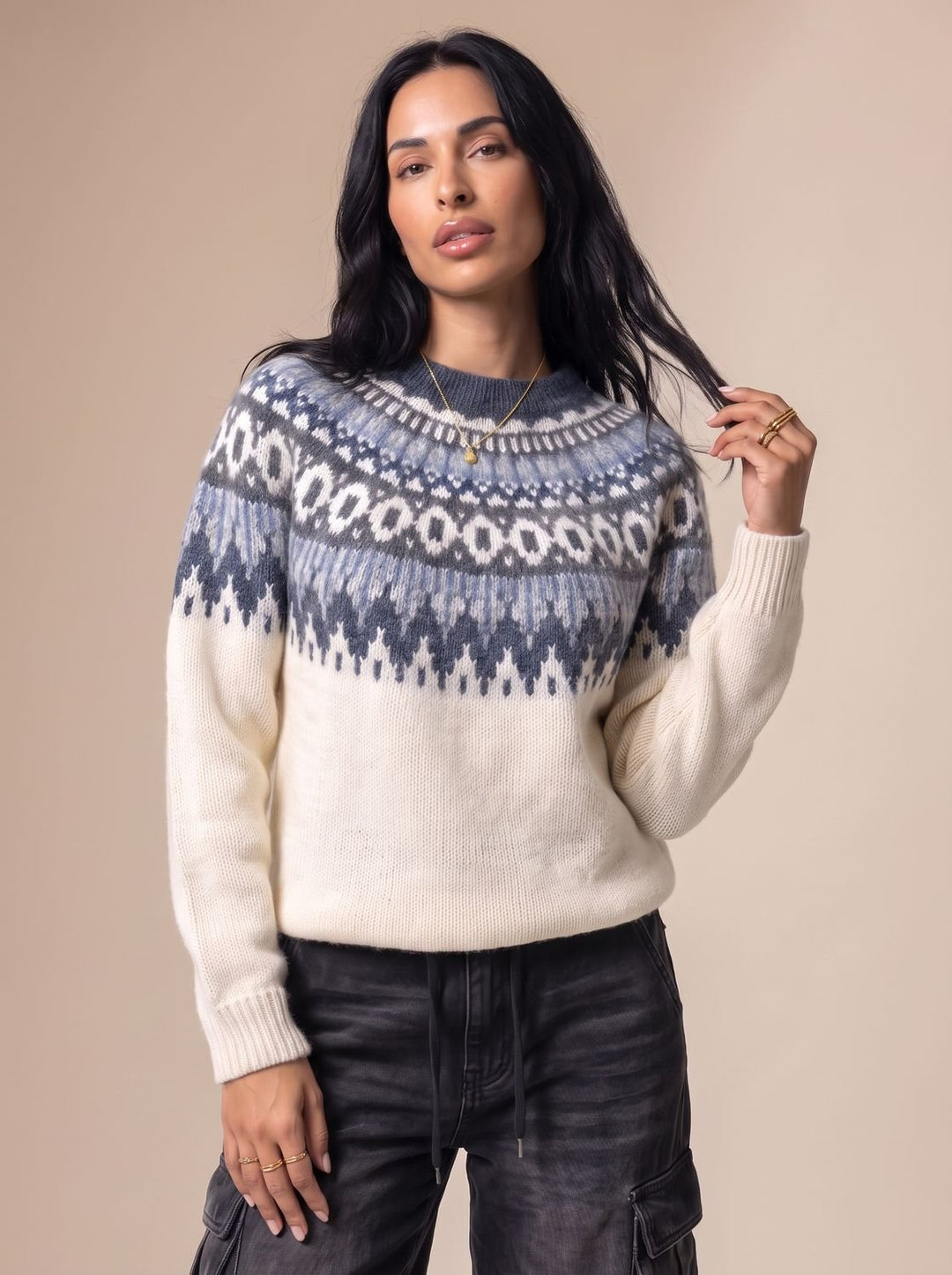 Freya | Dames Gebreide Kersttrui Met Ronde Hals