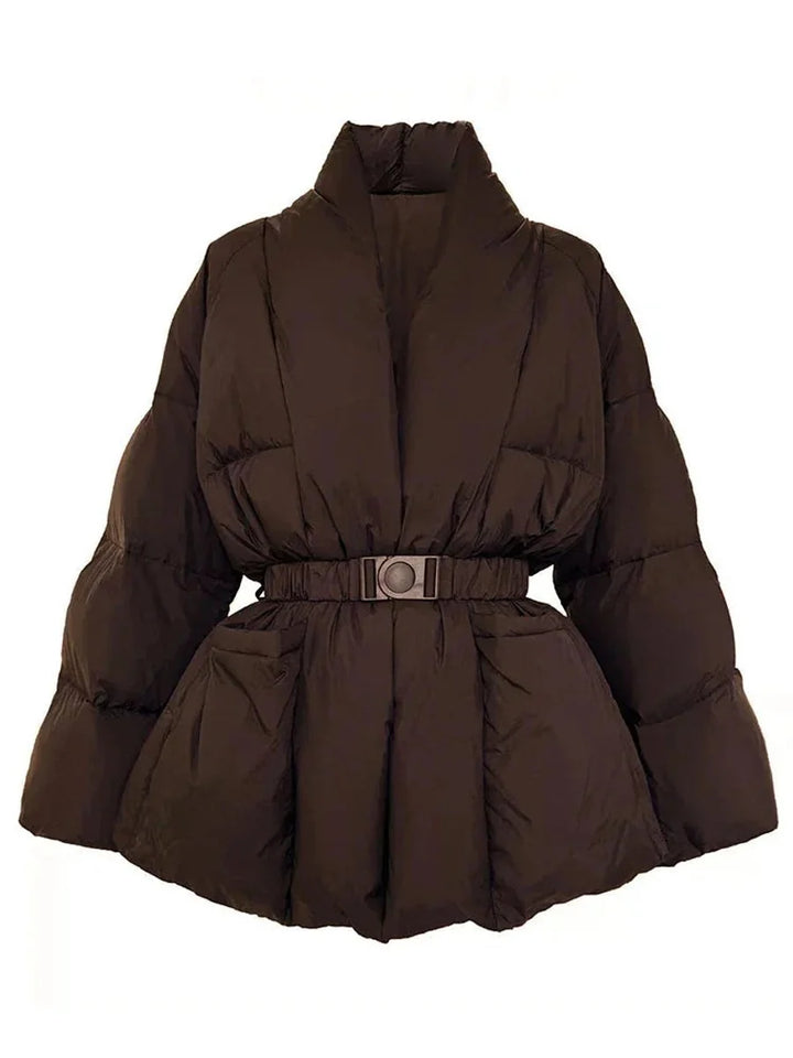 Isla | Dames Winterjas Met Riem En Opstaande Kraag