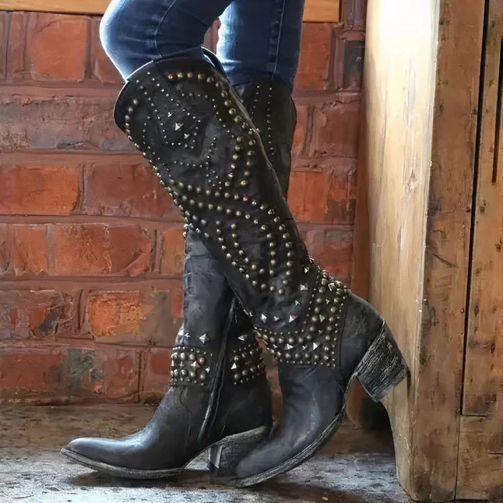 Karla | Dames Western Cowboylaarzen met Studs en Hak