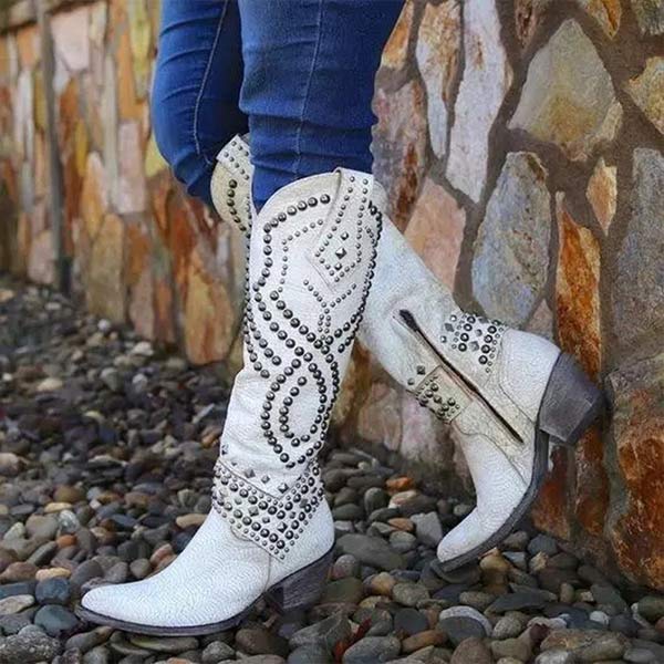 Karla | Dames Western Cowboylaarzen met Studs en Hak