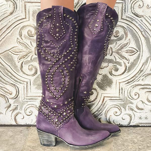 Karla | Dames Western Cowboylaarzen met Studs en Hak