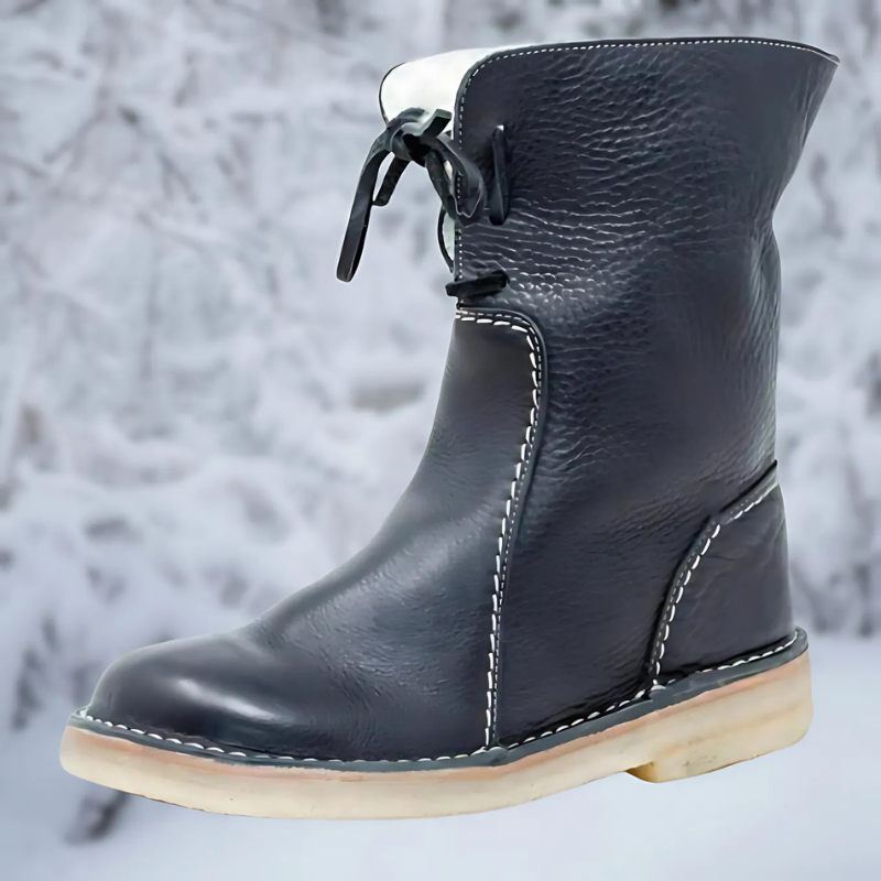 Lore | Dames Warme Winterlaarzen Met Vetersluiting
