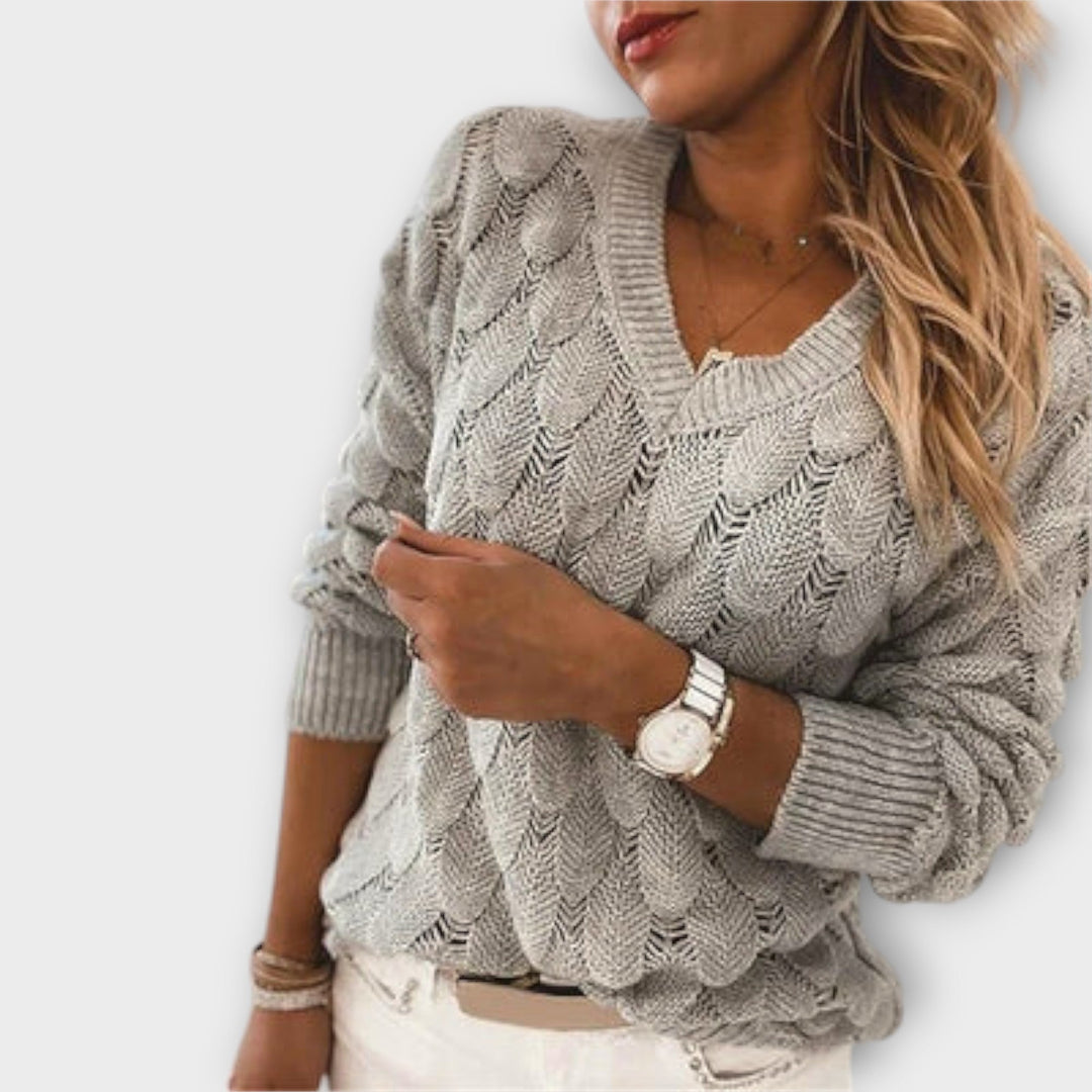 Lotte | Dames Elegante Gebreide Trui Met V-Hals