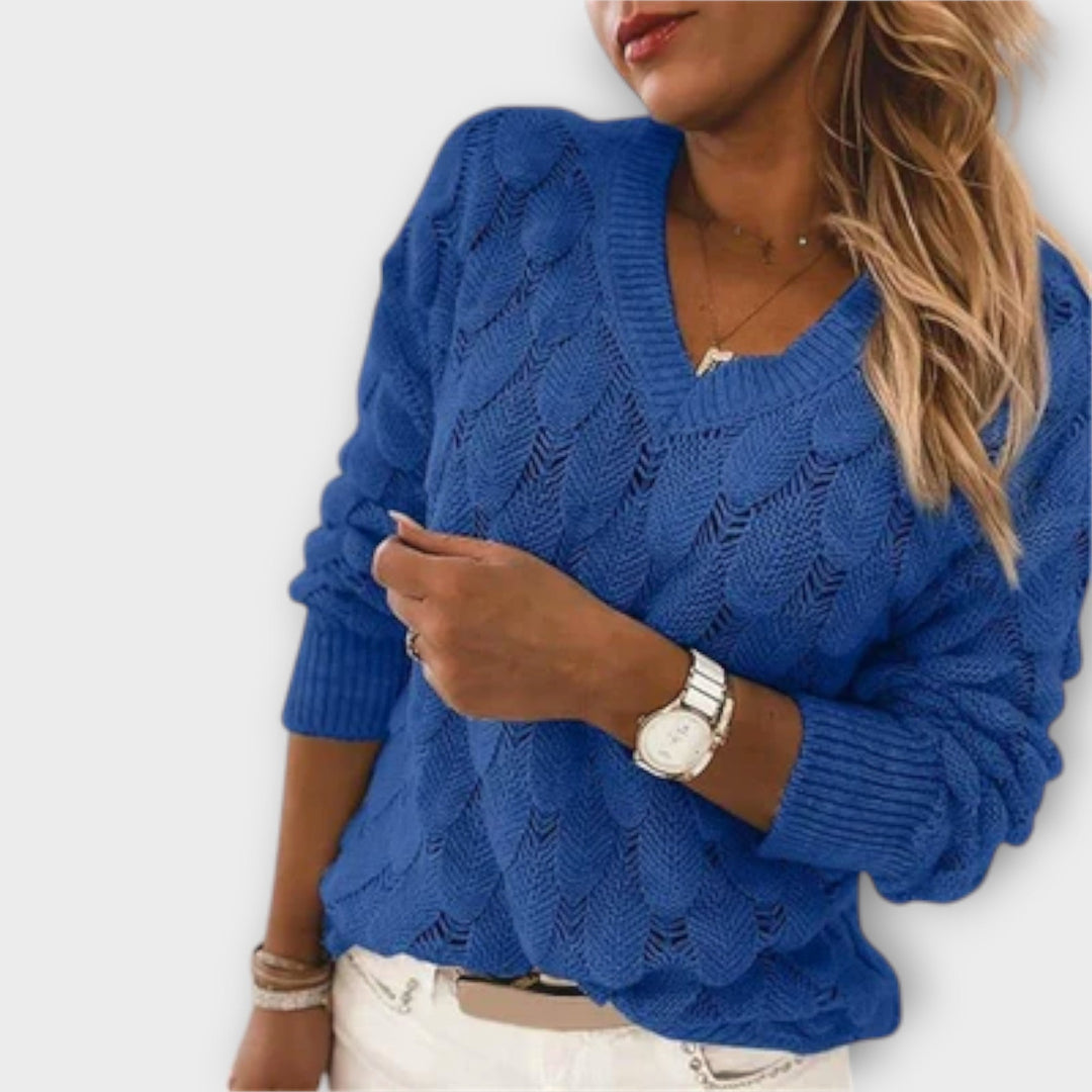 Lotte | Dames Elegante Gebreide Trui Met V-Hals
