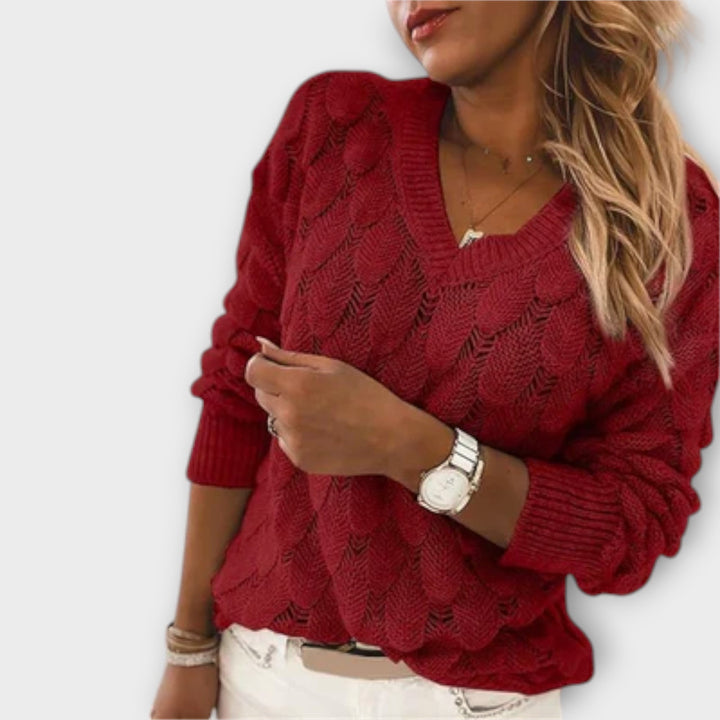 Lotte | Dames Elegante Gebreide Trui Met V-Hals