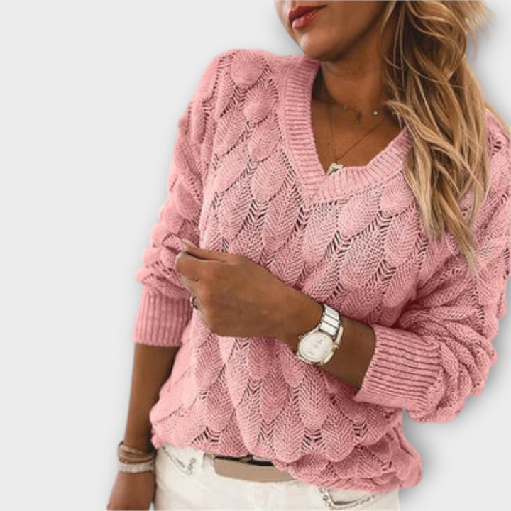 Lotte | Dames Elegante Gebreide Trui Met V-Hals