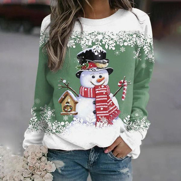 Lotte | Dames Gebreide Kersttrui met Sneeuwpopmotief