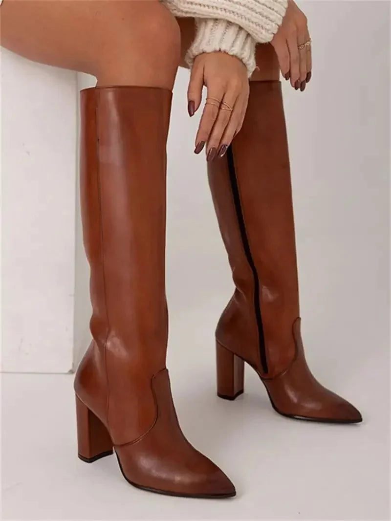 Maud | Dames Elegante Hoge Laarzen Met Blokhak