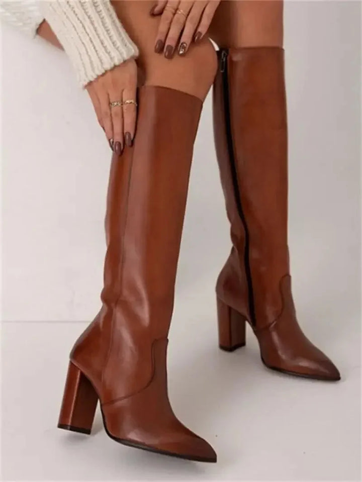 Maud | Dames Elegante Hoge Laarzen Met Blokhak
