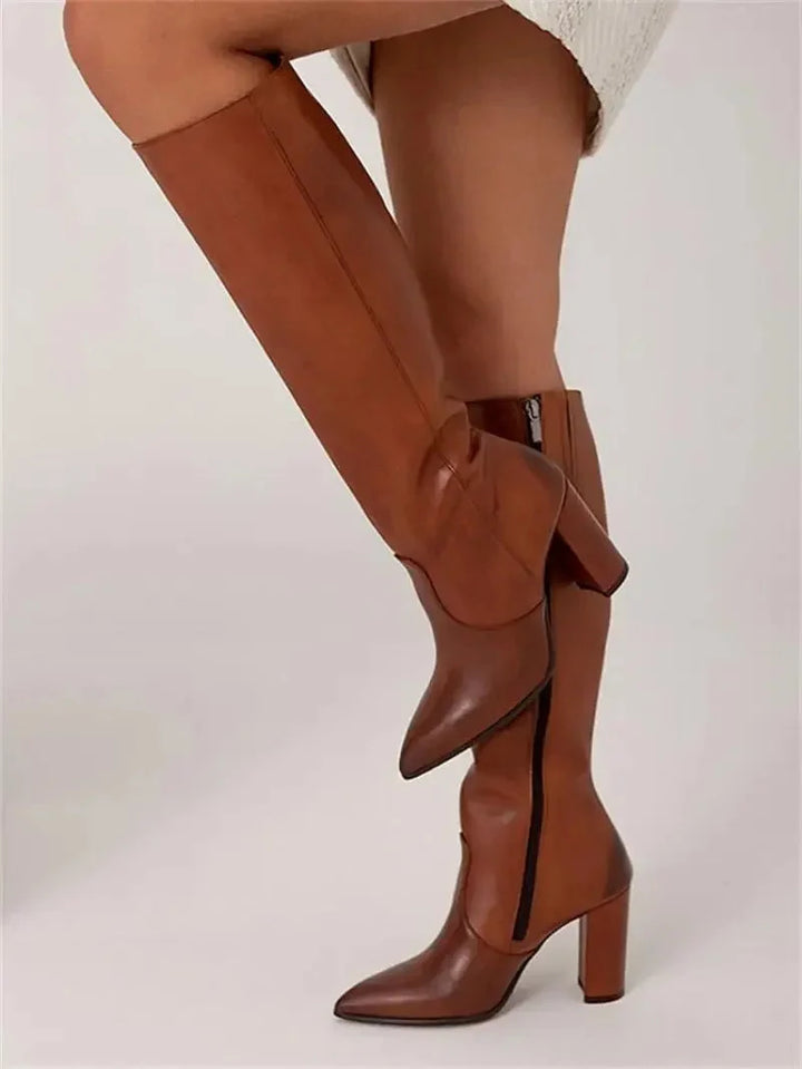 Maud | Dames Elegante Hoge Laarzen Met Blokhak