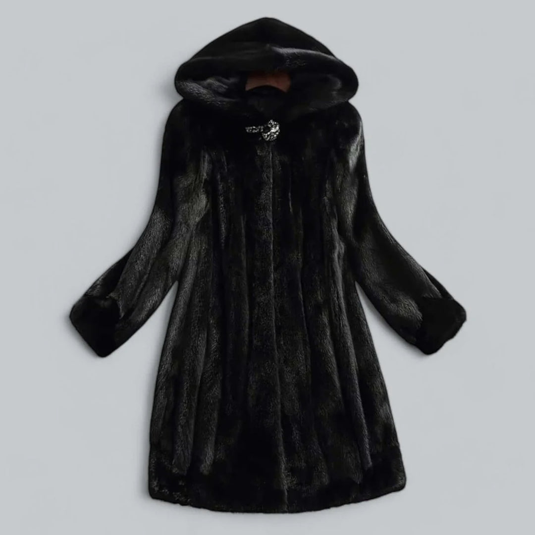 Mila | Dames Lange Winterjas Met Capuchon Van Imitatiebont