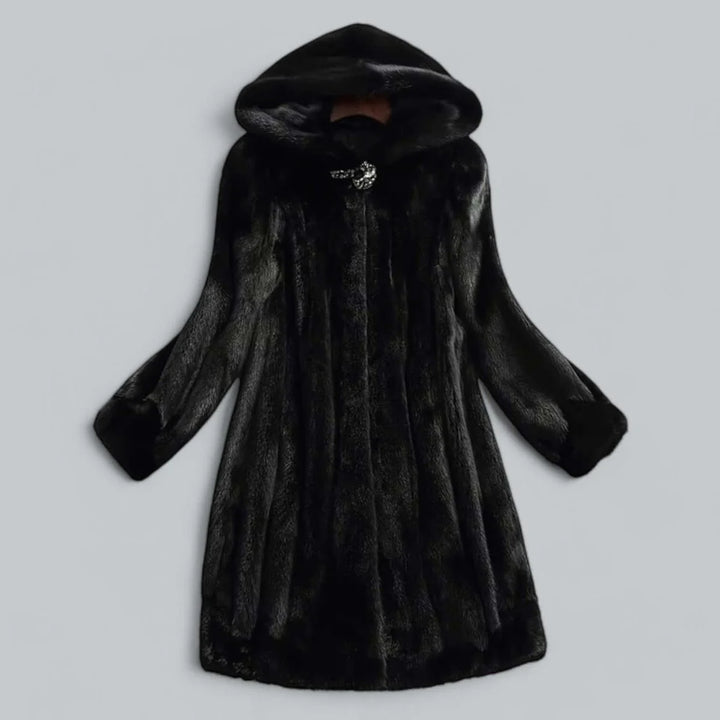 Mila | Dames Lange Winterjas Met Capuchon Van Imitatiebont