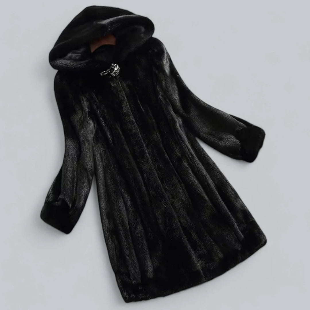 Mila | Dames Lange Winterjas Met Capuchon Van Imitatiebont