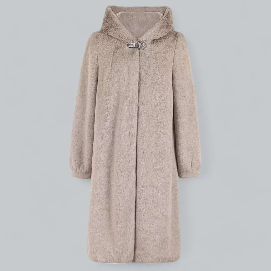Mila | Dames Lange Winterjas Met Capuchon Van Imitatiebont