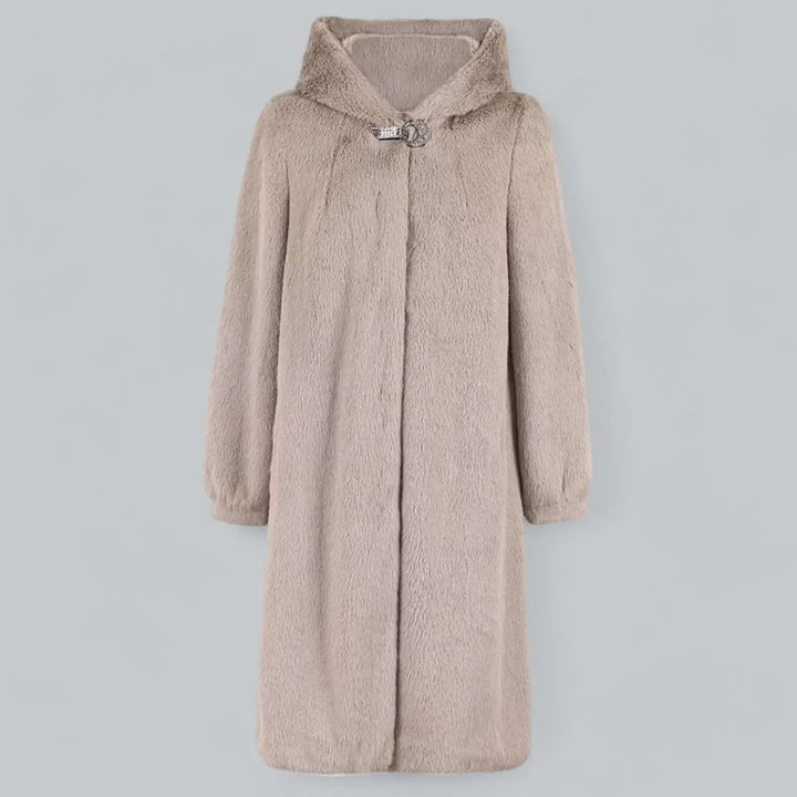 Mila | Dames Lange Winterjas Met Capuchon Van Imitatiebont