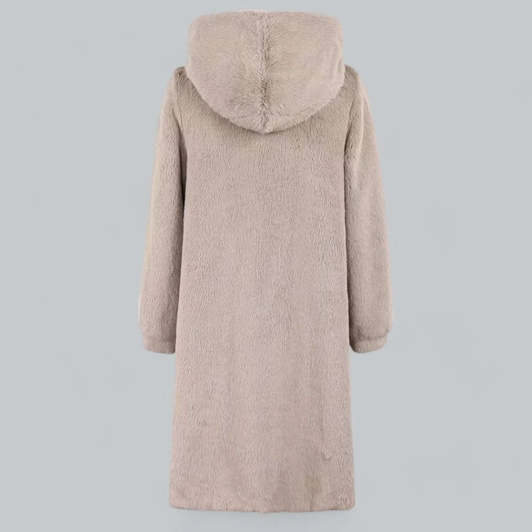 Mila | Dames Lange Winterjas Met Capuchon Van Imitatiebont