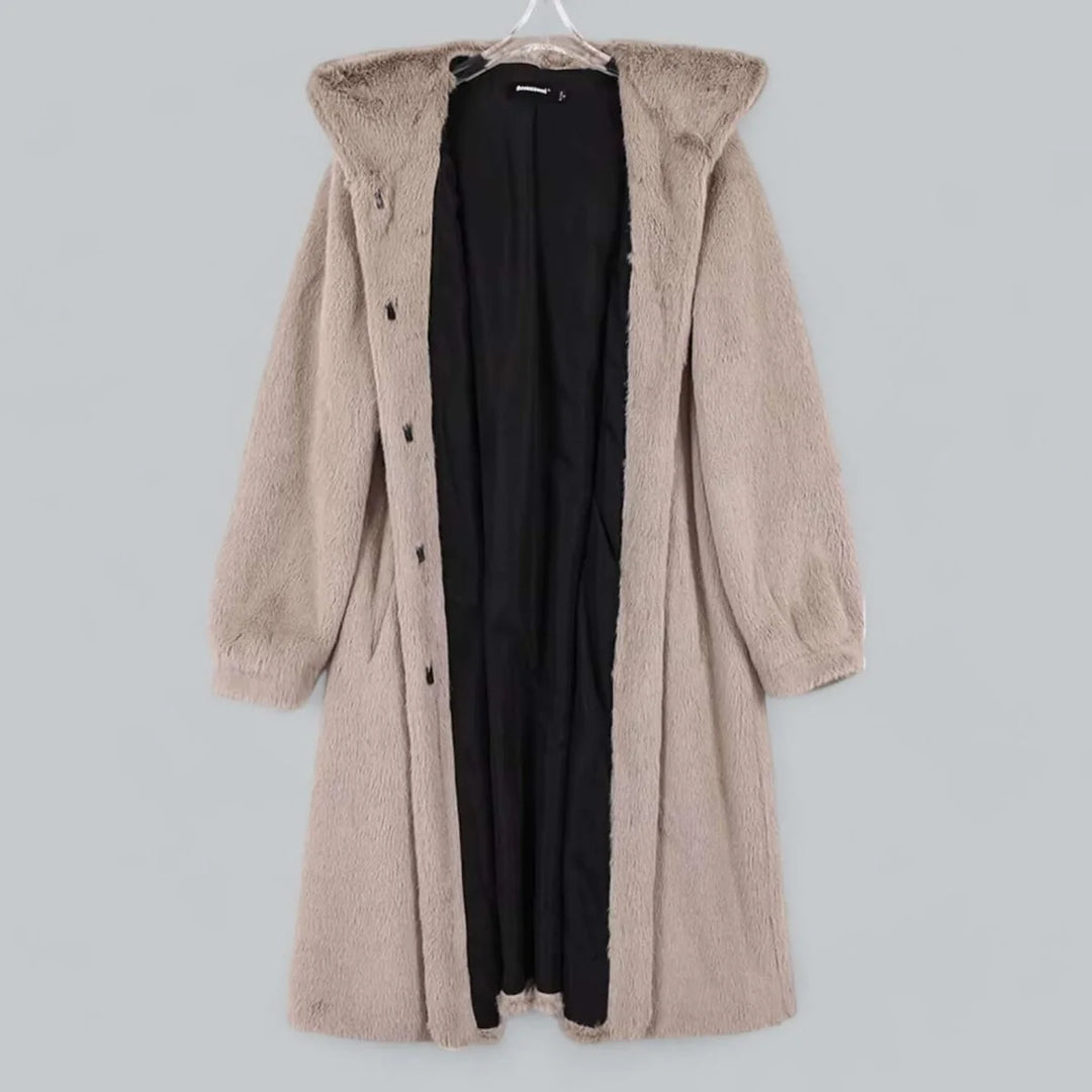 Mila | Dames Lange Winterjas Met Capuchon Van Imitatiebont