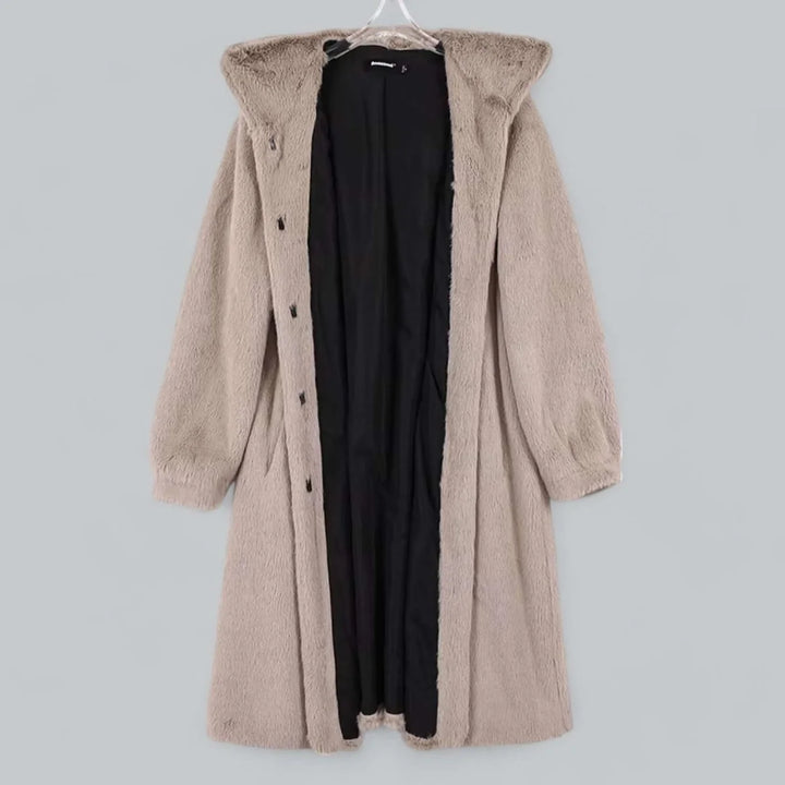 Mila | Dames Lange Winterjas Met Capuchon Van Imitatiebont