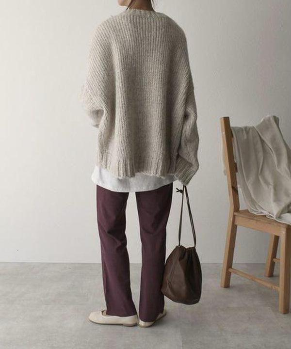 Petra | Dames Oversized Gebreide Trui Met Zijzak