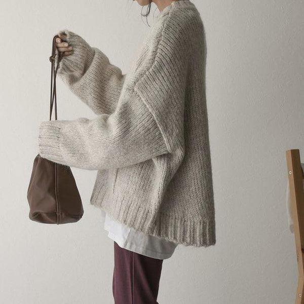 Petra | Dames Oversized Gebreide Trui Met Zijzak