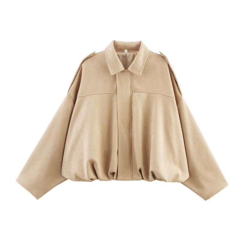 Rosalind | Dames Oversized Suède Bomberjack Met Ritssluiting