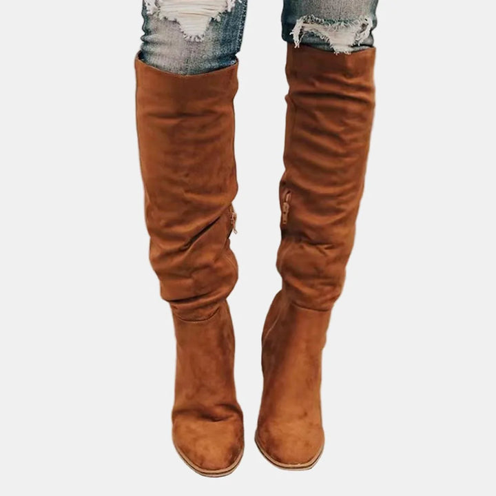 Saar | Dames Bruine Cowboylaarzen Met Blokhak