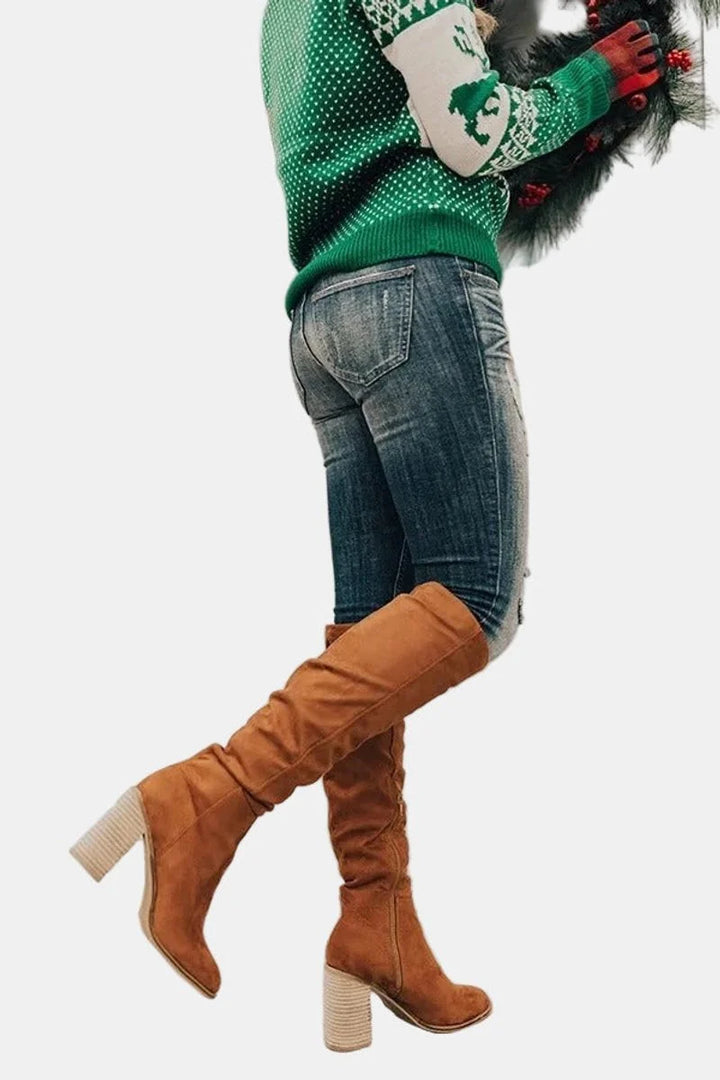 Saar | Dames Bruine Cowboylaarzen Met Blokhak