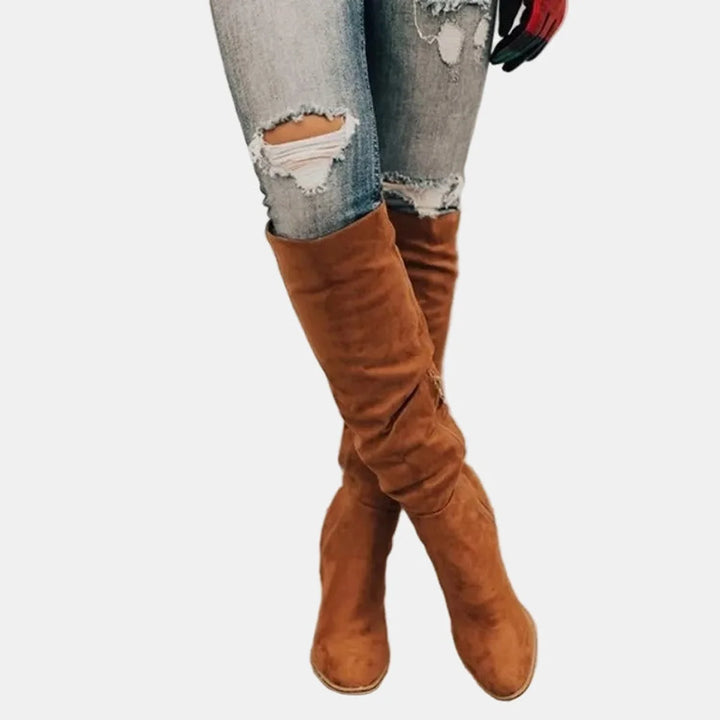 Saar | Dames Bruine Cowboylaarzen Met Blokhak