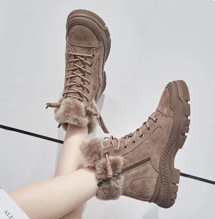 Saga | Dames Warme Snowboots Met Vetersluiting En Plateauzool