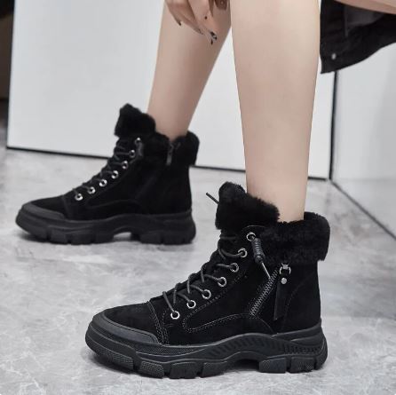 Saga | Dames Warme Snowboots Met Vetersluiting En Plateauzool