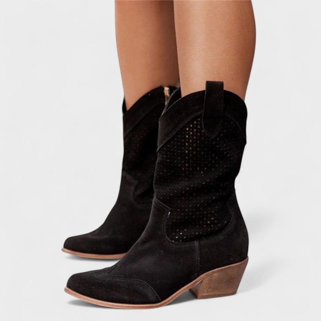 Zoë | Dames Ademende Cowboylaarzen Met Perforaties